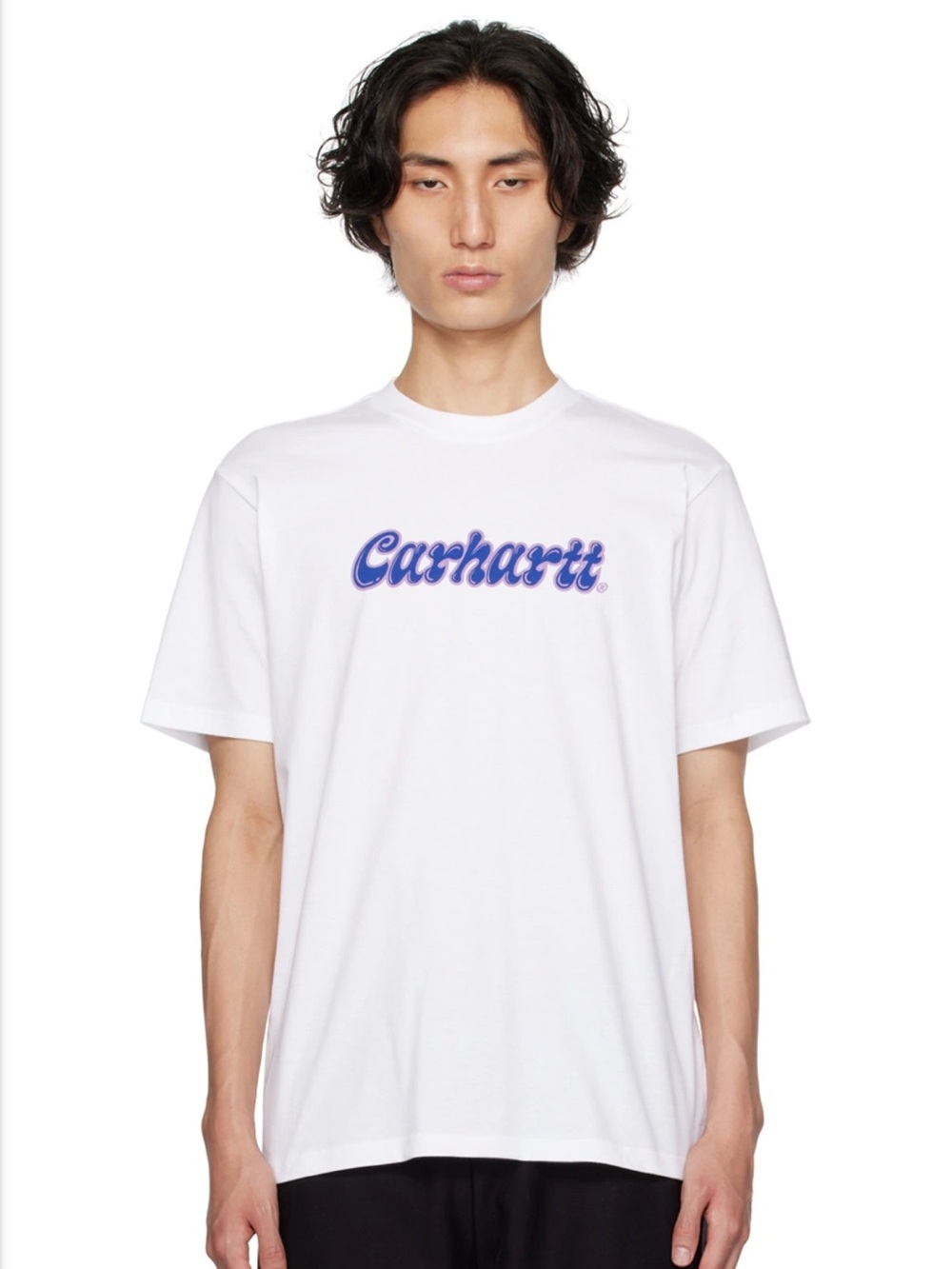 Carhartt Work In Progress White Liquid Script crew neck tshirt